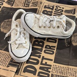 Kids White Sneakers with Gold Stars